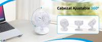 Ventilador de Mesa Portátil,  6 Pulgadas, 5 Aspas, 2 Velocidades, Sin Batería, Blanco - details 2