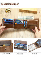 Cartera De Cuero Genuino Para Hombre WESTAL Con Bolsillo Para Monedas Y Tarjetas Tres Hojas Cierre De Cordón Casual - details 9