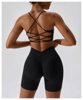 Sujetador Deportivo Para Mujer En Color Sólido Con Doble Correa U En Espalda Cruzada Para Gimnasio Yoga Fitness Running Suave Con Almohadilla De Pecho - details 8