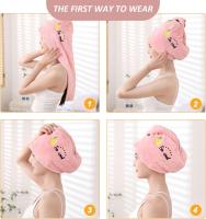 4 gorros Bordados para secar El Cabello, Cabello de seco rápido, pañuelos absorbentes rapidos, acortan El Tiempo de seco, adecuado para maquillaje, baño y lavado de Cara. - details 0