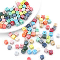 20pcs Cuentas De Cerámica De Moda 6mm Cuadradas Con Agujero De 2.0mm Para Creación De Joyas DIY Porcelana Hecha a Mano - details 4