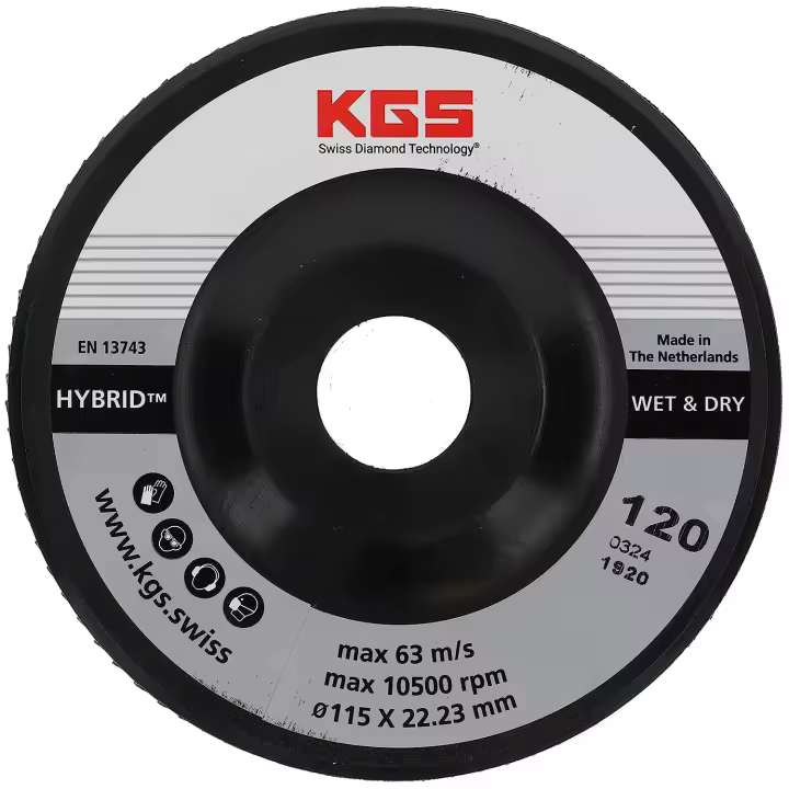 KGS Hybrid Disco Diamantado Desbaste 115mm Grano 120 para Granito y Mármol - 1