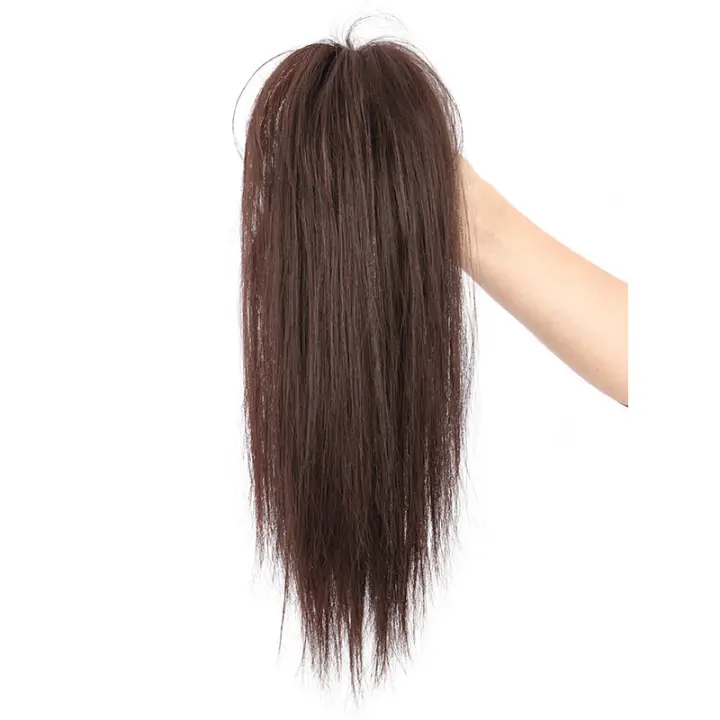 Extensiones De Cabello Sintético Corto Rizado Clip Para Moño Media Cabeza WIGSIN Para Mujeres Y Niñas Dulces Y Modernas - 1