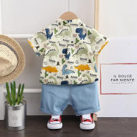 Conjunto De Ropa Infantil Para Niños Primavera Verano Camisa Corta Con Estampado De Dinosaurio Y Jeans Moda Bebé 2 Piezas Talla Adecuada Para Niños De 0 a 6 Años - details 4