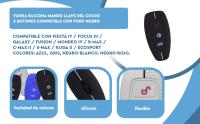 Banner - Funda silicona mando llave del coche 3 botones compatible con Ford Negro-Rojo