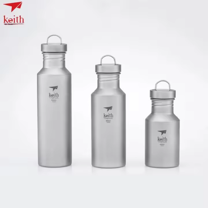 Botella De Agua Ligera De Titanio Keith Para Deporte Al Aire Libre Picnic Viajes Y Camping a Prueba De Fugas Con Bolsa 400ml / 550ml / 700ml - 1