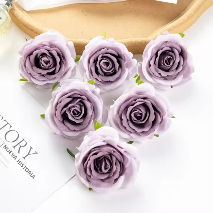 100Pcs Flores Artificiales Rojas De Seda 7cm Para Scrapbooking Decoración Navideña Casera Arreglo De Rosas Para Bodas Y Fiestas DIY - 1