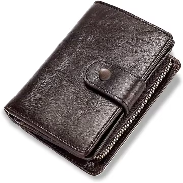 Cartera Hombres Cuero Genuino - 1