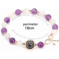 Pulsera - Mujer - Amatista Piedra Lunar - 18 cm-6mm-Elegante y amuleto de la supervivencia - details 0