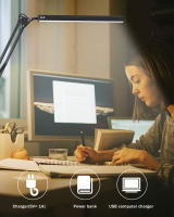 Lámpara De Escritorio LED Ajustable Con Braza Paseante Luz De Lectura Para Estudio Trabajo Noche Material ABS Y Aluminio - details 1