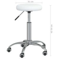 vidaXL Silla de oficina giratoria de cuero sintético blanco - details 7