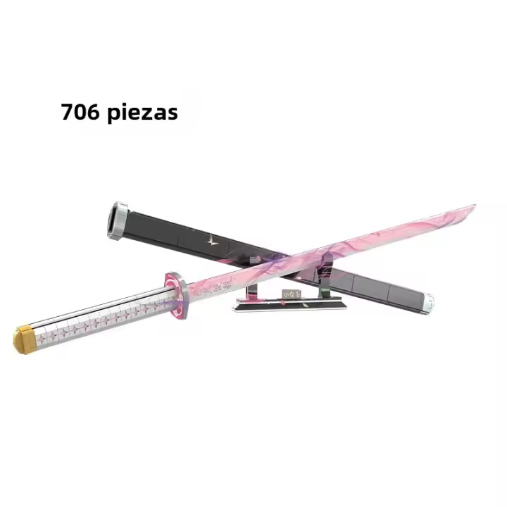 Bloques De Construcción Demon Slayer Tsuyuri Kanao Espada Anime Ninja 706PCS Modelo De Katana Juguete De Cuchillo Regalo Para Niños Bloques Compatible Con Lego ABS Sin Batería - 1