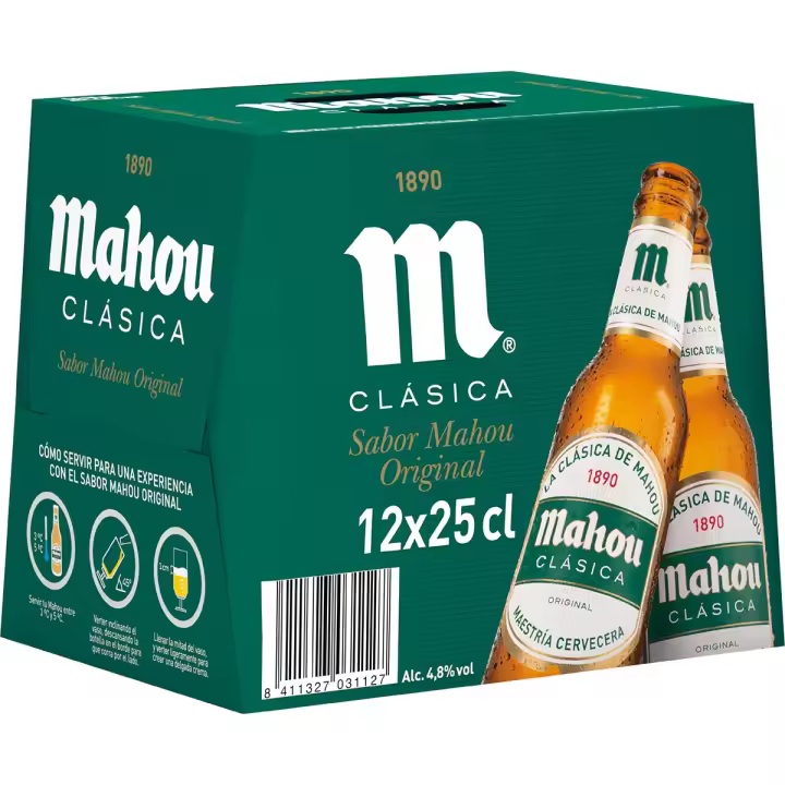 Mahou Clasica Pack 12 ud - 25cl - 1