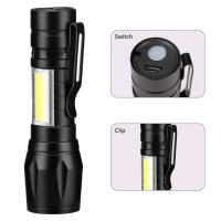 Linterna Portátil Mini Q5+COB Con Luz Fuerte Recargable USB Modos 3 Linterna De Camping Al Aire Libre Antigolpes Y Impermeable - details 13