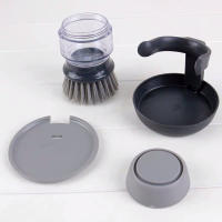 Cepillo De Limpieza Para Cocina Con Dispensador De Jabón Líquido Cepillo De Escobilla Para Lavar Platos Y Ollas Material Plástico - details 3