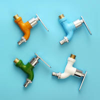 Grifo De Pared Montado 1/2" Hombre En 4 Colores Con Conector Rápido Para Máquina De Lavar Jardín Y Balcones Material Plástico - details 1