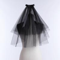 Nueva Llegada De Velos De Boda En Tulle Negro Corto Dos Capas Para Mujer Accesorios De Boda Tipo De Velos: De Hombro - details 0