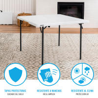 Mesa cuadrada plegable blanco 94x94x74 cm Lifetime - details 3