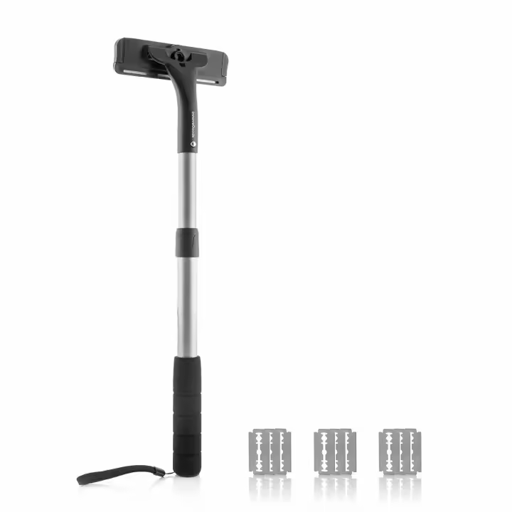 InnovaGoods® Afeitadora de Espalda y Cuerpo Extensible, Afeitadora Corporal con Cuchillas de Seguridad, Afeitado Húmedo o Seco, Afeitadora Ergonómica mango de aluminio. Incluye Cuchillas de Repuesto. - 1