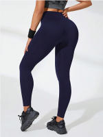 Leggings De Yoga Sin Costuras Para Mujer High-Waisted Levantamiento De Glúteos Para Correr Y Gimnasio Activewear Tights Slim De Longitud De Pies - details 13