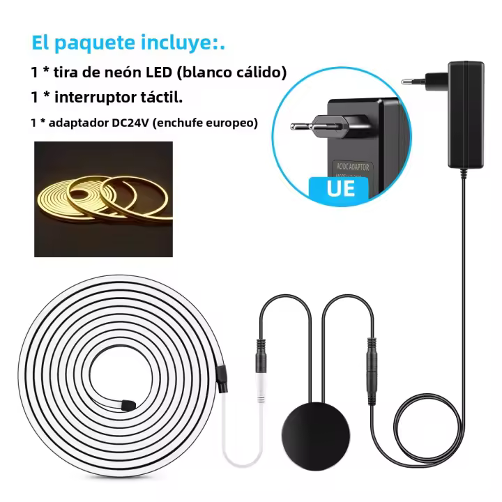 Tira De LED 24V Con Sensor De Movimiento Táctil Y Tubo De Neón Negro De Silicona De Alta Calidad Para Iluminación De Armarios De Cocina Y Dormitorio - 1