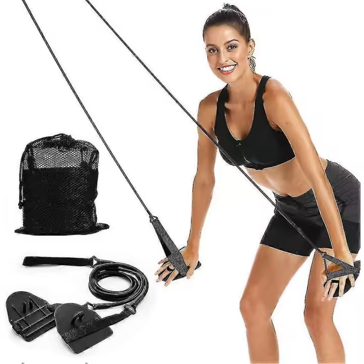 Dryland Powercord With Paddles,swimming Arm Strength Trainer, Professional Freestyle Swimming Resistance Exercise Bands Set - 1