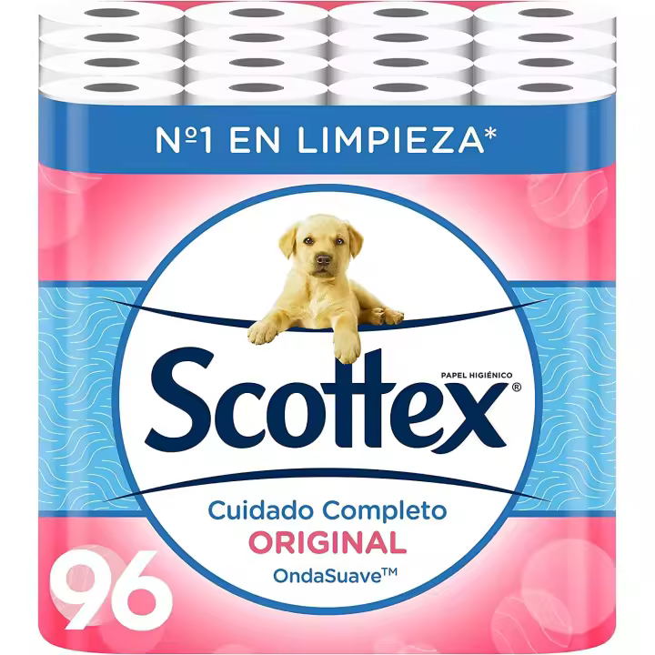 PAPEL HIGIENICO SCOTTEX PACK AHORRO 96 UNIDADES 2 CAPAS HIGIENE Y SUAVIDAD - 1
