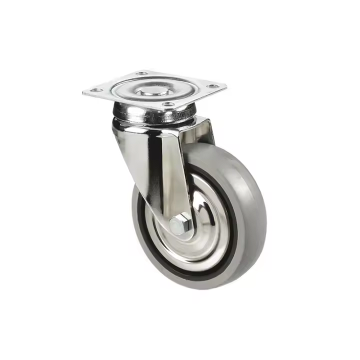 Rueda de goma gris con placa giratoria de 30 mm hasta 75 mm para  pesos desde 25 kg hasta 45 kg COFAN - 1