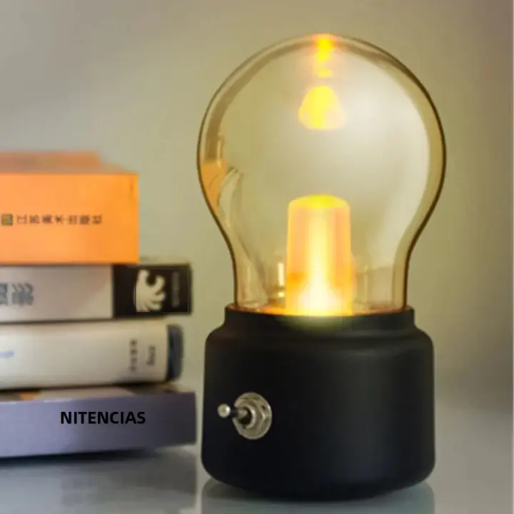 Lámpara De Escritorio LED Clásica Recargable Por USB Luz De Noche Retro Decorativa Bombilla Incluida Material ABS - 1