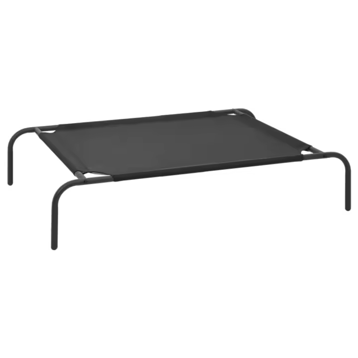 vidaXL Cama de Perros Elevada Negra Textilene Accesorios de Mascotas Talla S, L - 1