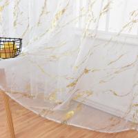 Tratamiento De Ventana De Voile Marfil Con Estampado De Oro 1 Panel Cortina Rodada Para Cocina Dormitorio Sala De Estar Balcón Estilo Pastoral 100% Poliéster - details 6