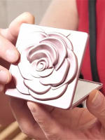 Espejo De Maquillaje Portátil Estilo Nórdico Doble Cara Plegable Con Ampliación 2X Y Rosado - details 2