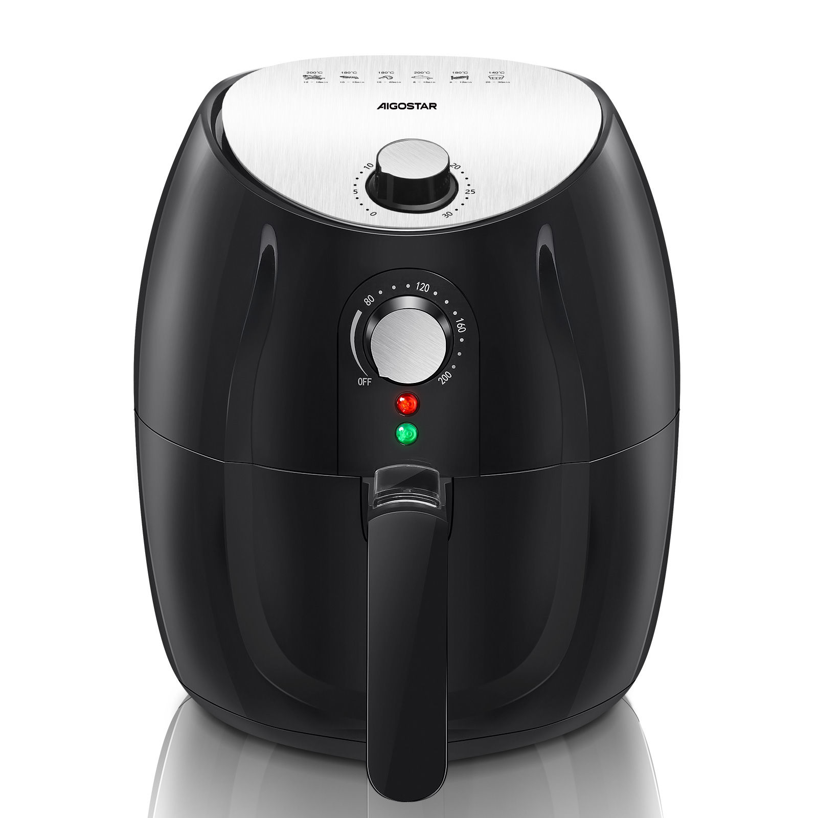 AIGOSTAR Freidora de Aire sin Aceite - 3.5L, Cesta Antiadherente Extraíble, Temporizador, 1500W.