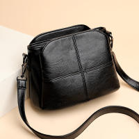Bolso De Hombro Para Mujer Vintage En Piel Suave PU Color Sólido Cuadrado Bolsa Cruzada Para Mujer Madura Nuevo Gran Mensajero - details 9