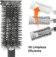 Cepillo de barbacoa de acero inoxidable, cepillo de barbacoa 3 en 1 con rasqueta, cepillo de limpieza con mango aislante de PP de 44 cm, adecuado para parrillas de gas y parrillas de carbón. - details 4