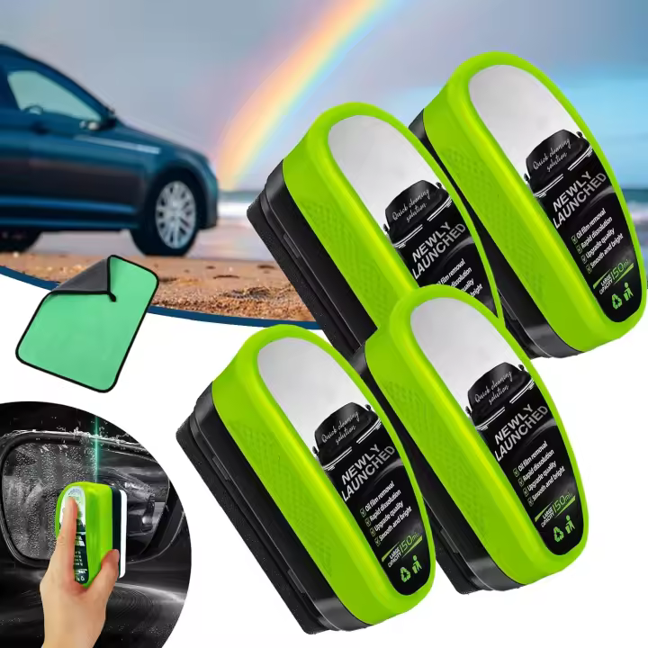 Limpiador de película de aceite Debeidi, Limpiador de vidrios Debeidi, Limpiador de parabrisas Fullofcarts, Limpiador de vidrios Fullofcarts, Limpiador de autos Fullofcarts Gadget, Cepillo para limpiar película de aceite automotriz (4 piezas) - 1