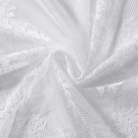 Cortina Blanca De Encaje Con Patrón De Flores Transparente Y Grommet Para Decoración De Sala De Estar Y Dormitorio 1 Pieza - details 5
