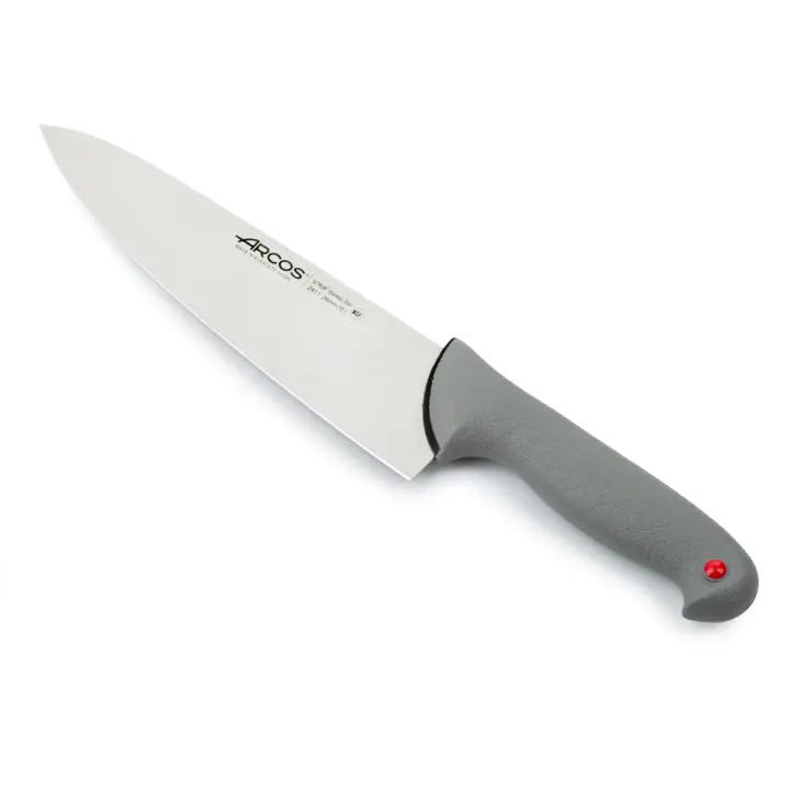 Arcos Serie Colour Proof - Cuchillo Chef 10" - Hoja Acero Inoxidable Nitrum - Mango Polipropileno Cubierto Elastómero - Grado Profesional (7"). Serie Colour Proof. Color Negro. - 1