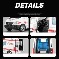 Modelo De Coche De Aluminio Mercedes Benz Para Niños Con Sonido Y Luz Vehículo De Servicio De La Ciudad Seguridad Del Pueblo Ambulancia Especial Regalo Para Niños Mayores De 14 Años - details 3