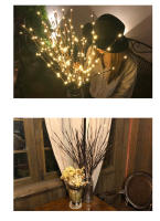 Luz De Ramas De Árbol LED Artificial 20 Bulbs Para Decoración De Navidad Y Fiestas Luz Twinkle De Arboles Miniatura Metal - details 9