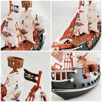 Modelo De Barco Pirata Juguete Para Niños Decoración De Sala De Estar Y Habitaciones Regalo De Juguetes Antiguos Retro - details 4