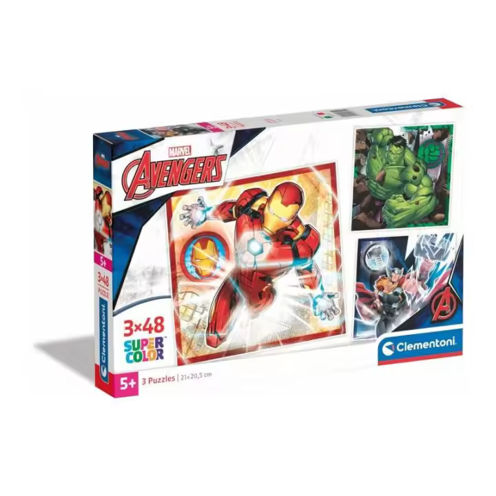 Clementoni Puzzle 3X48 Piezas Avengers - Desarrollo de Habilidades - 1