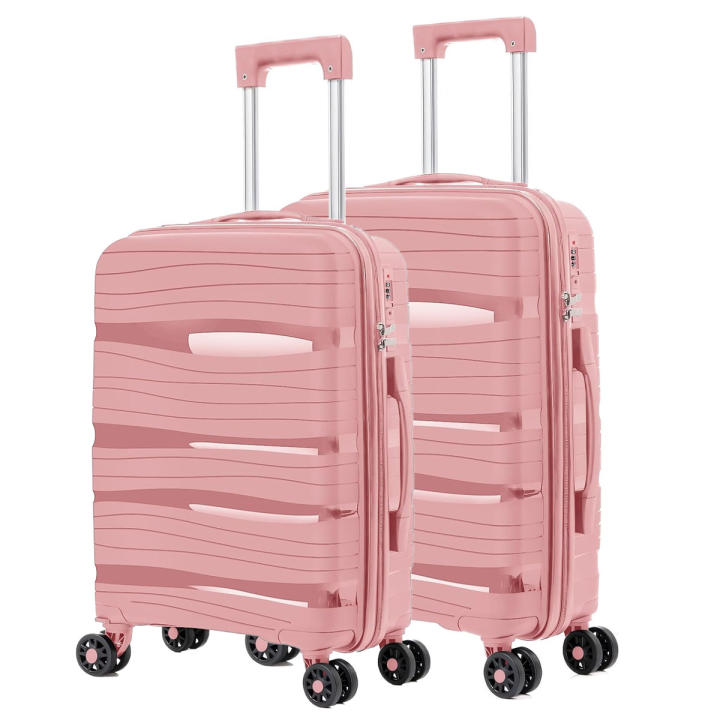 Artree | Maletas de viaje grandes color Rosa, Equipaje para avión, Maletas de viajes 23kilos (75x50x32 cm) y Mediana (66x45x28 cm) Rígida Polipropileno con 4 Ruedas Dobles 360°, Maletas de cabina