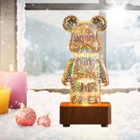 Luz Nocturna LED Proyección 3D De Ondas De Choque De Osos Con Colorido USB Decoración Atmosfera Ajustable Para Habitación Decorativo De Vidrio - details 13