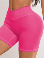Shorts De Yoga Para Mujer Con Cintura Cruzada V 3.5 Shorts De Entrenamiento Fitness Deportivos Sin Bolsillos Regular Nylon Spandex - details 15