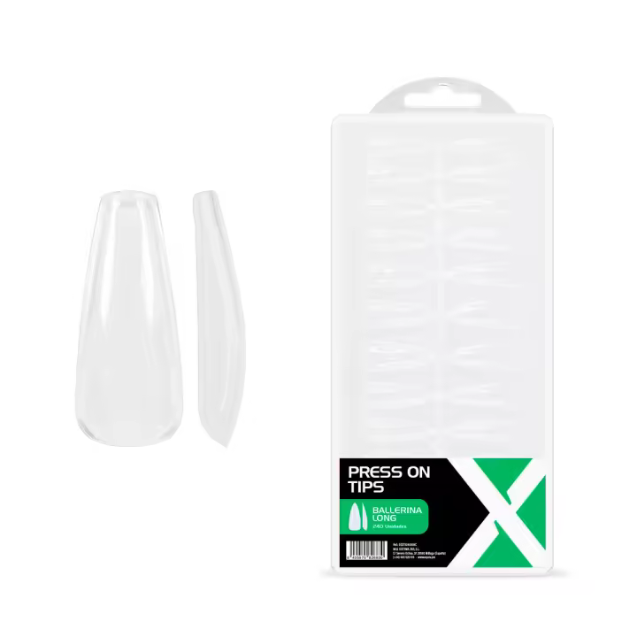 240 x Press On Tips Ballerina Long - Equis Pro - Vendido por Beauty World Distributor - 1