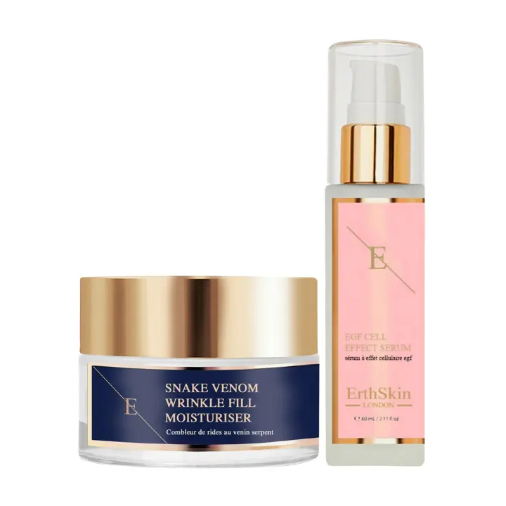 ErthSkin London Hidratante antiarrugas con veneno de serpiente 50 ml + Suero con efecto celular EGF 60 ml - 1
