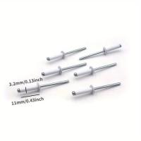 50pcs Clavos De Alta Resistencia Blancos Acero Y Aluminio Cabeza Redonda Hueca Para Decoración Del Hogar Y Metalworking - details 4