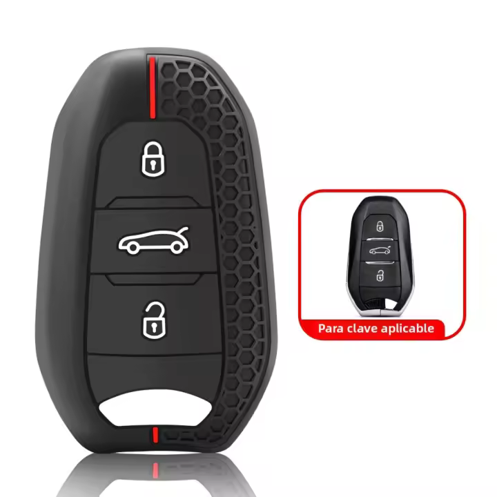 Funda De Llave De Coche En Silicona Para Peugeot 308 408 508 2008 3008 4008 5008 Para Citroen C4 C6 C3-XR Accesorios De Repuesto - 1