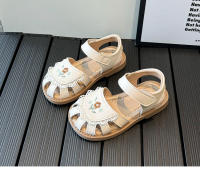 Sandalias De Verano Para Niñas Con Bordado De Flores Y Lazo Calzado Casual De Cuero Suave Para Niños Cierre De Correa Tamaño True Fit - details 8